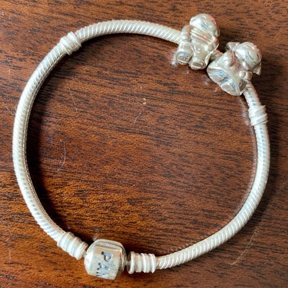 Pandora Jewelry - NWOT Pandora Bracelet w/ Boy + Girl Charms